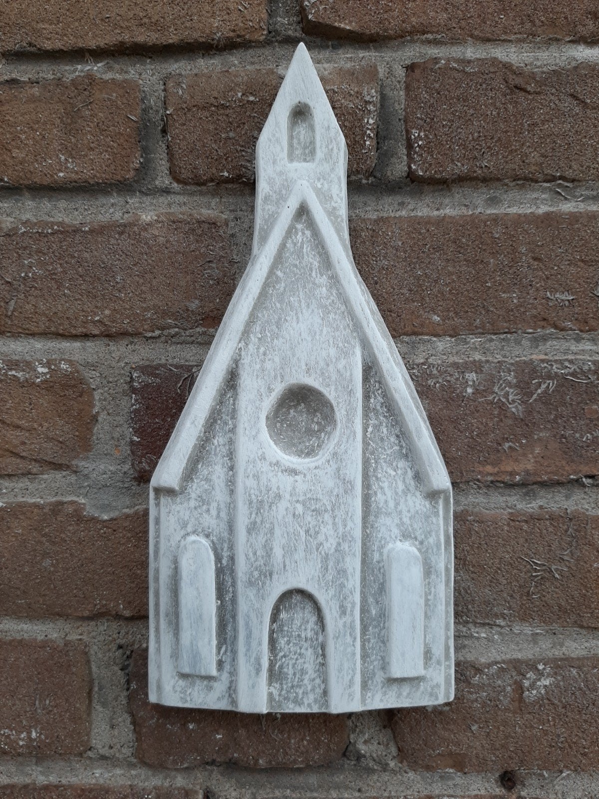 Kerk wanddecoratie betonnen beeld tuinbeeld beton, Ophalen of Verzenden