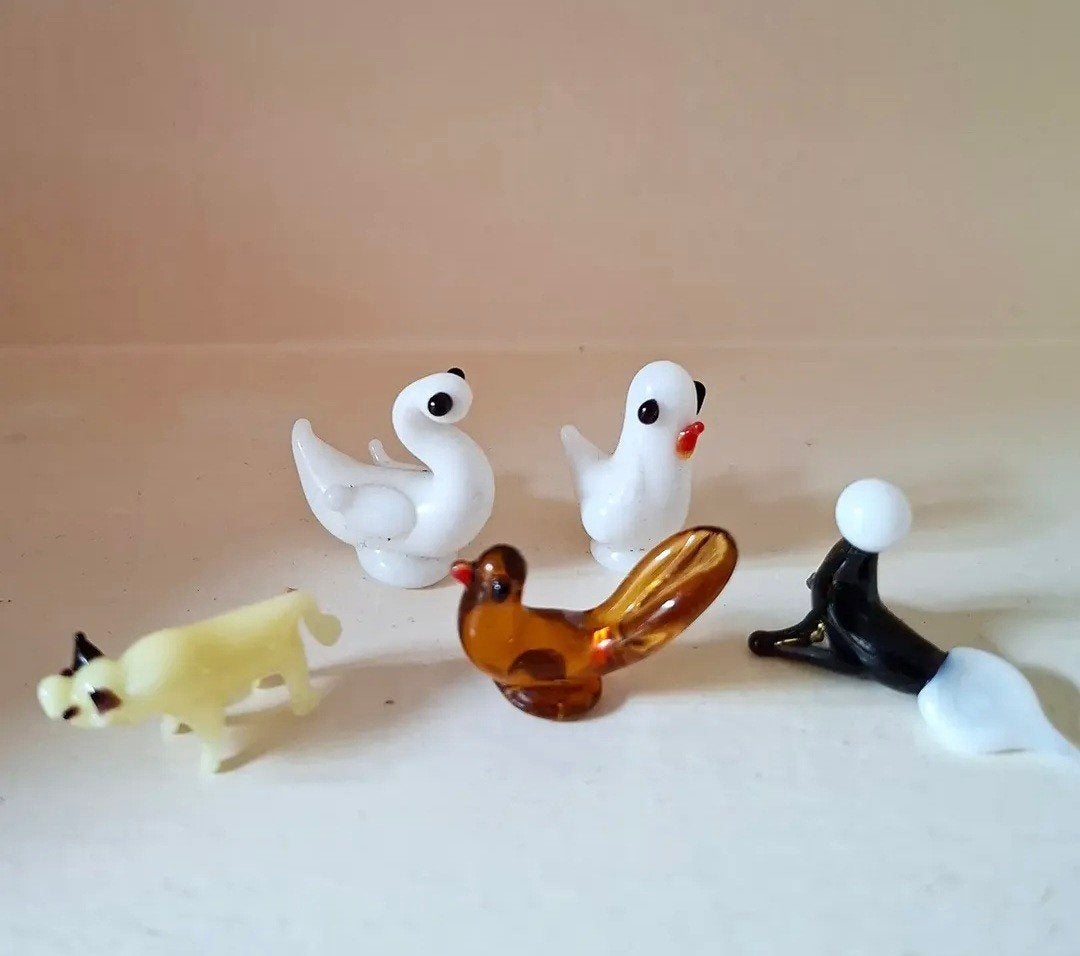 Vijf schattige dierenfiguurtjes van Murano glas, Ophalen of Verzenden