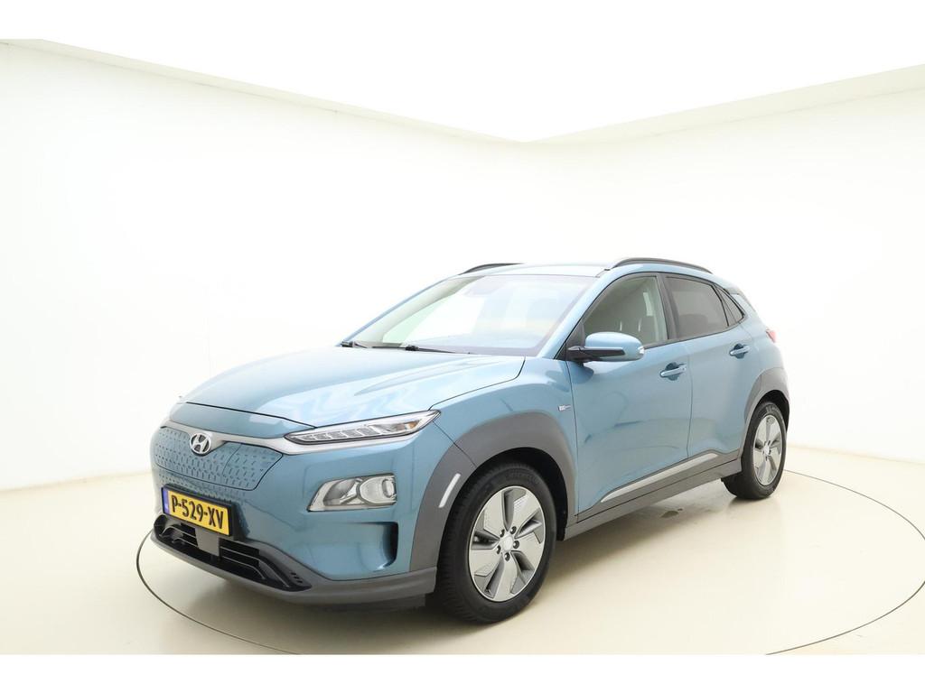 Hyundai KONA EV Fashion 64 kWh 204pk | SOH 100%! | Navigatie, Auto's, Hyundai, 14 kWh, Gebruikt, Blauw, Automatische klimaatregeling