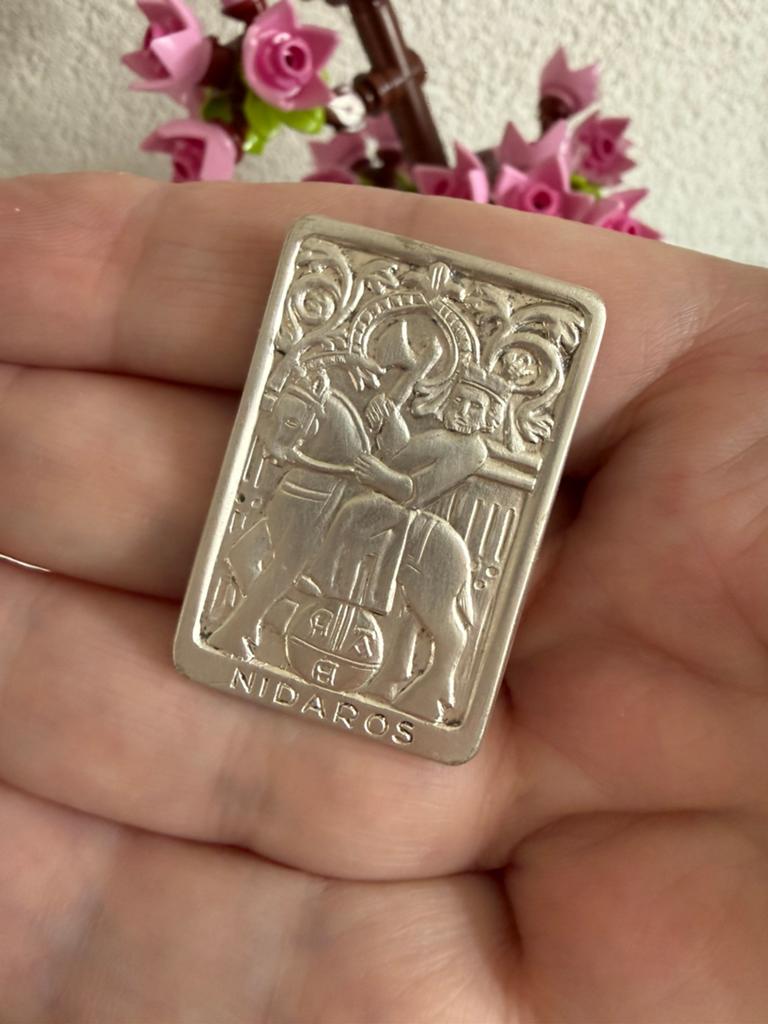 H209/DAVID ANDERSEN Nidaros Zilveren Broche NOORWEGEN, Gebruikt, Verzenden, X, Zilver