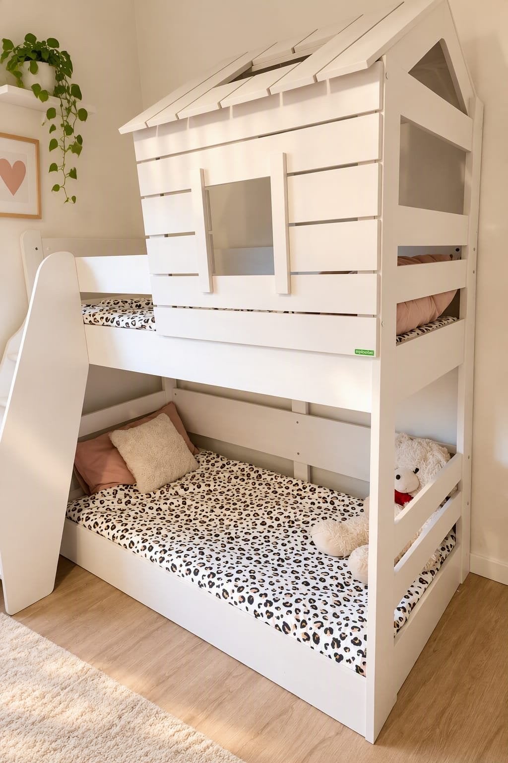 Caploonba Stapelbed met Speelhuisje en bijpassende kast zgan, Ophalen, 90 cm, Tweepersoons, Zo goed als nieuw