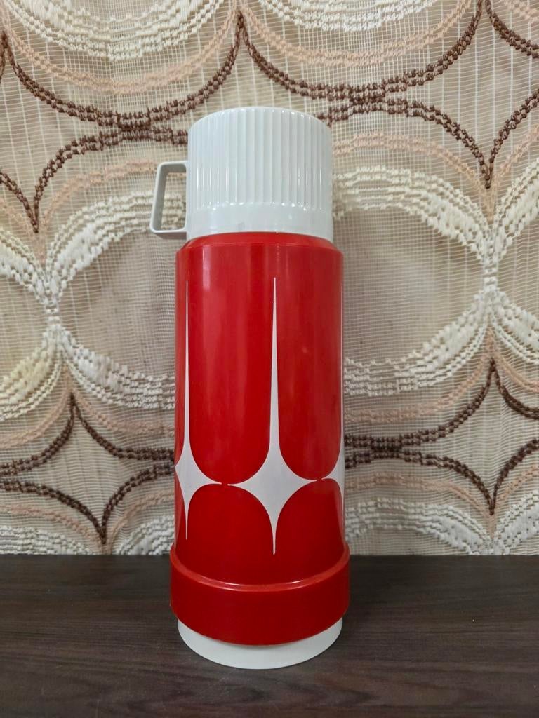 Zimmermann vintage thermoskan rood wit, Ophalen of Verzenden, Huis en Inrichting