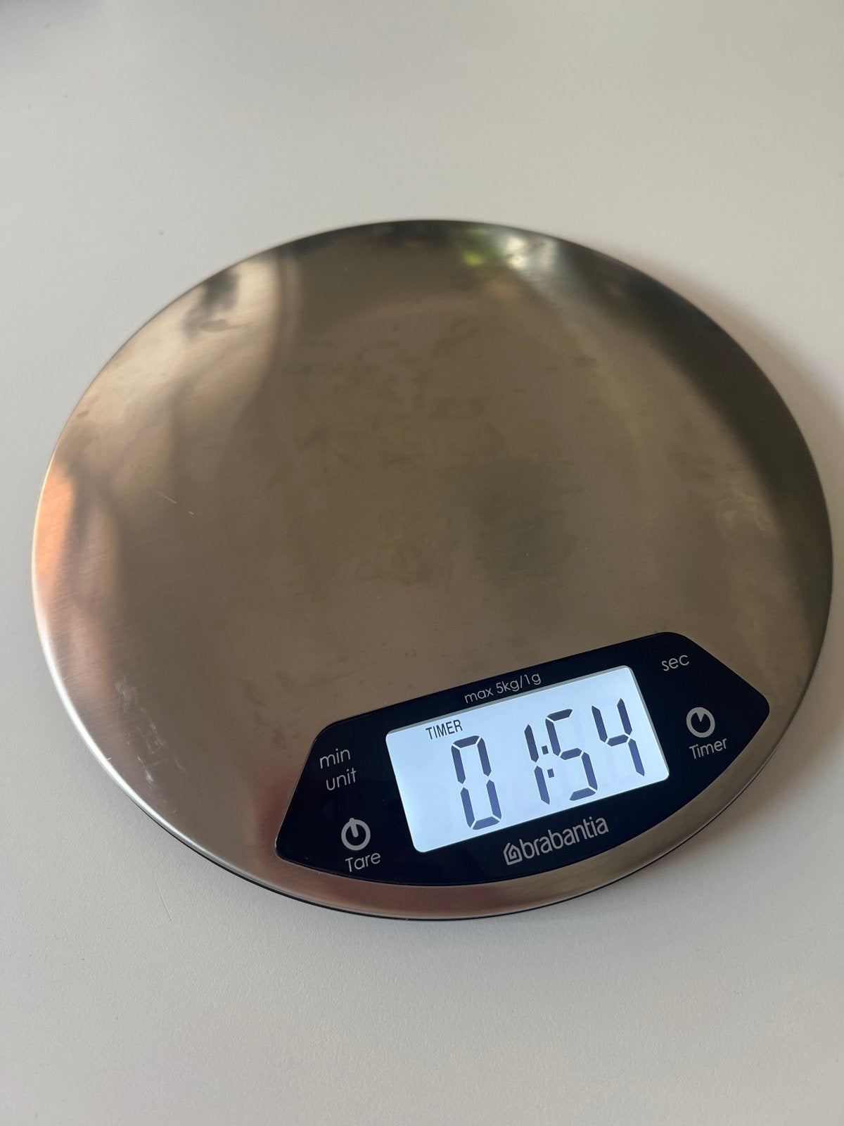 Brabantia Digitale Keukenweegschaal met Timer - RVS, Ophalen of Verzenden, Zo goed als nieuw