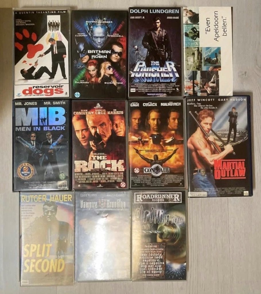 Collectie VHS (9x), actie en comedy in prima staat, Alle leeftijden, Ophalen of Verzenden, Zo goed als nieuw, Actie en Avontuur