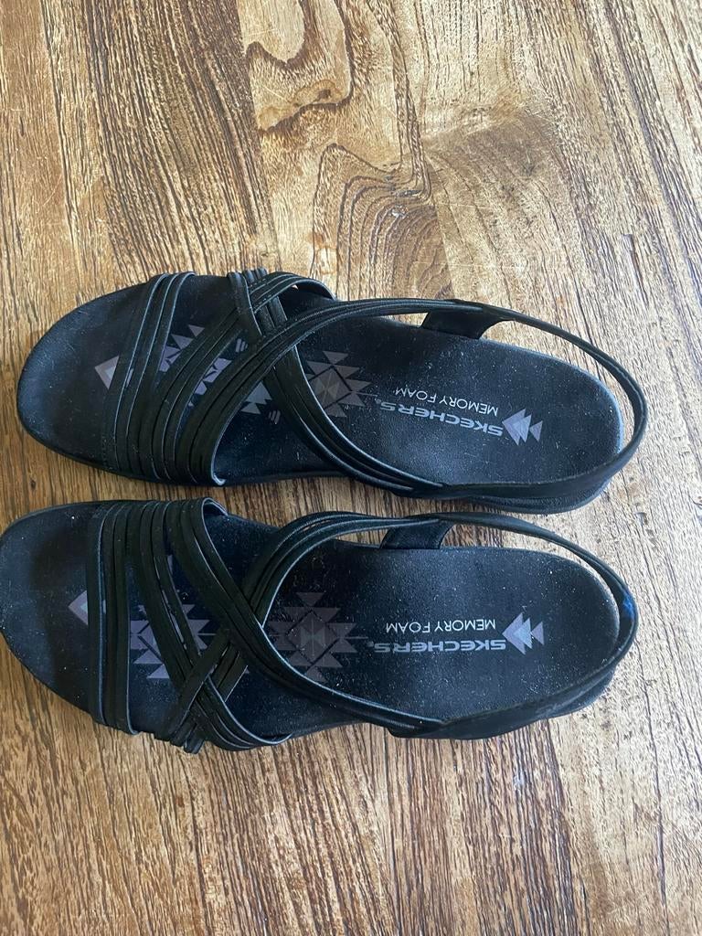 Skechers Reggae Slim Dames Sandaal Zwart Maat 39, Zwart, Nieuw, Sandalen of Muiltjes, Ophalen of Verzenden