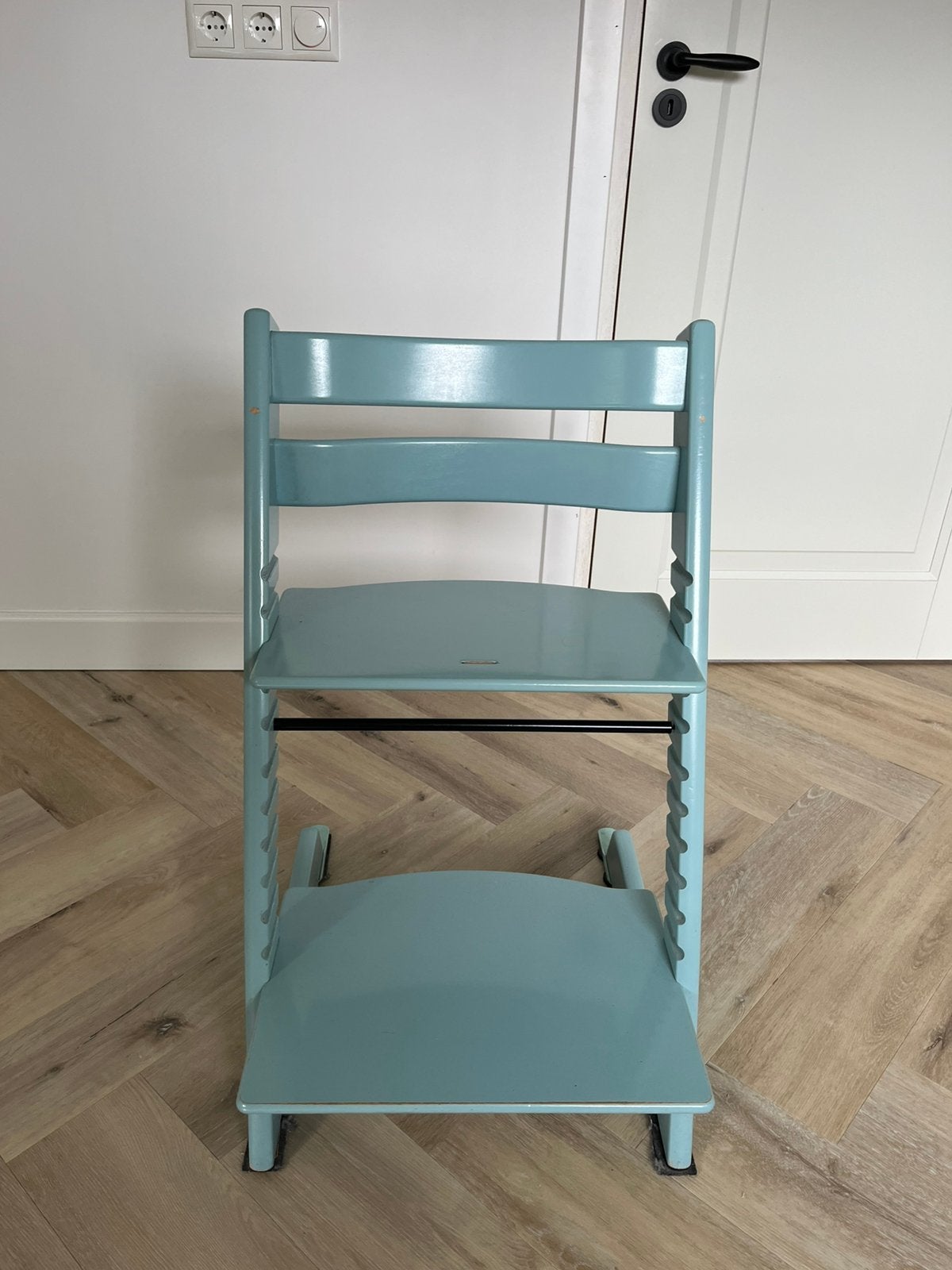 Stokke Tripp Trapp kinderstoel - aqua blue, Kinderen en Baby's, Ophalen, Zo goed als nieuw, Meegroeistoel