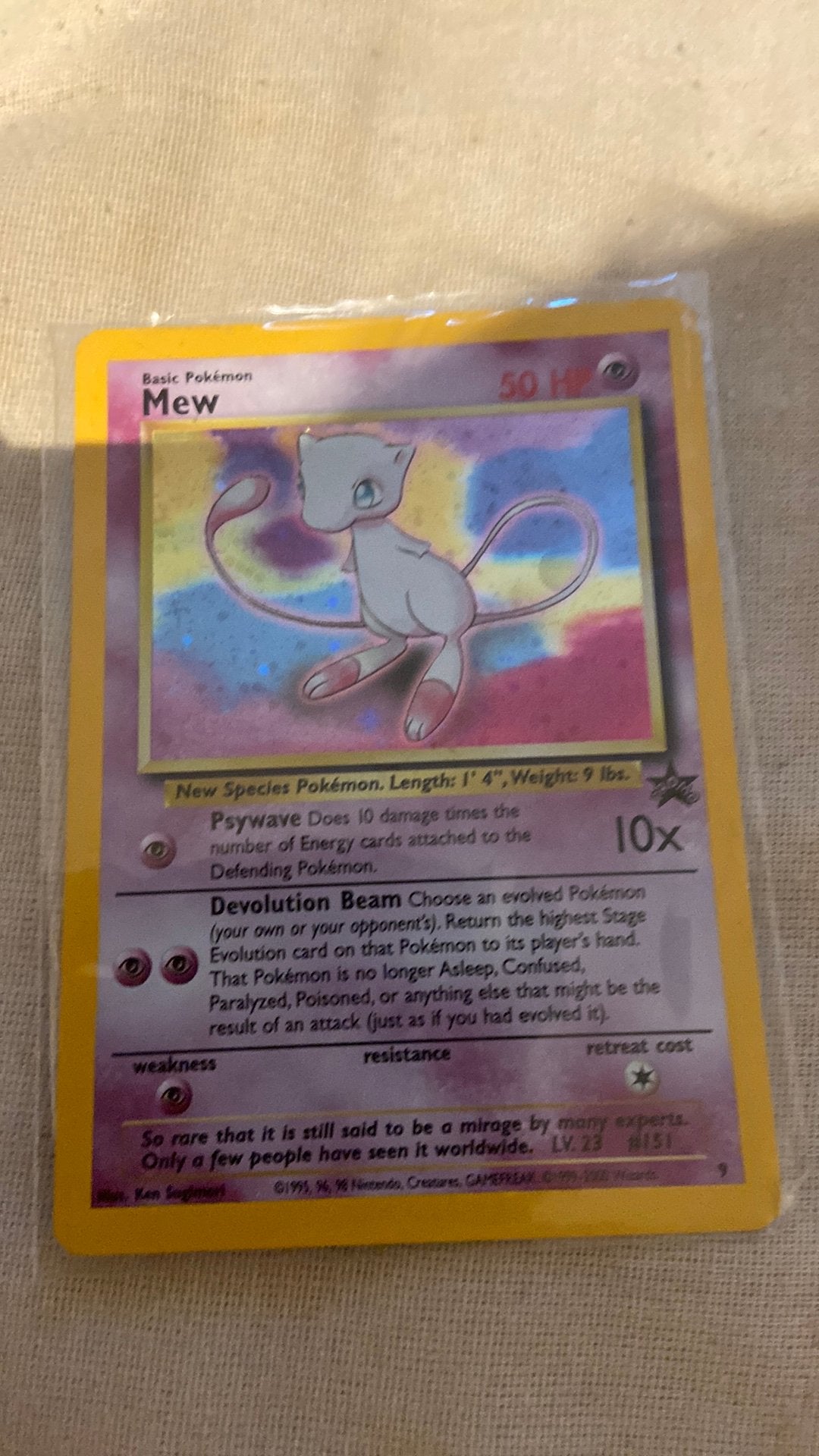 Mew #9 promo holo, Ophalen, Zo goed als nieuw