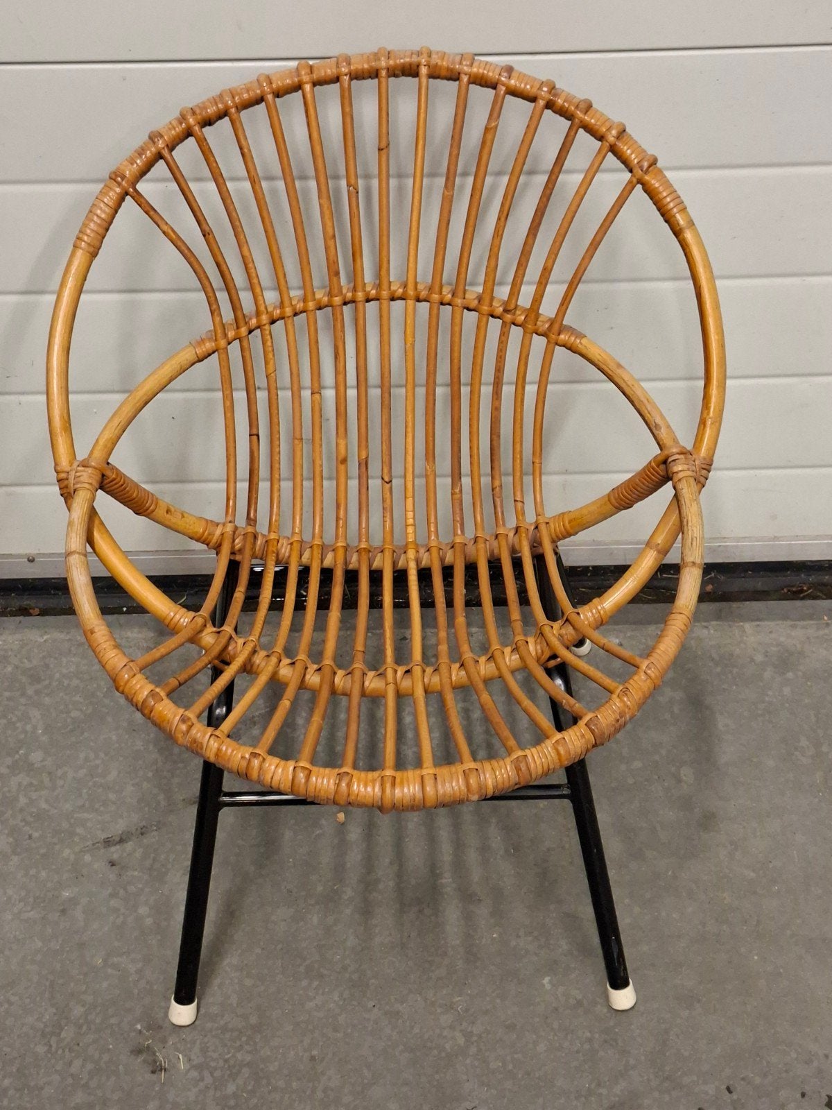 Vintage jaren 50 60 rotan stoel Rohe Noordwolde, Ophalen, Gebruikt, Bruin, Eén