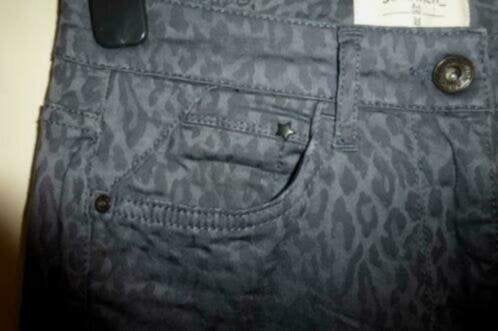 Sandwich staal blauwe broek met luipaard print mt XS 33397, Blauw, ., Sandwich, Ophalen of Verzenden