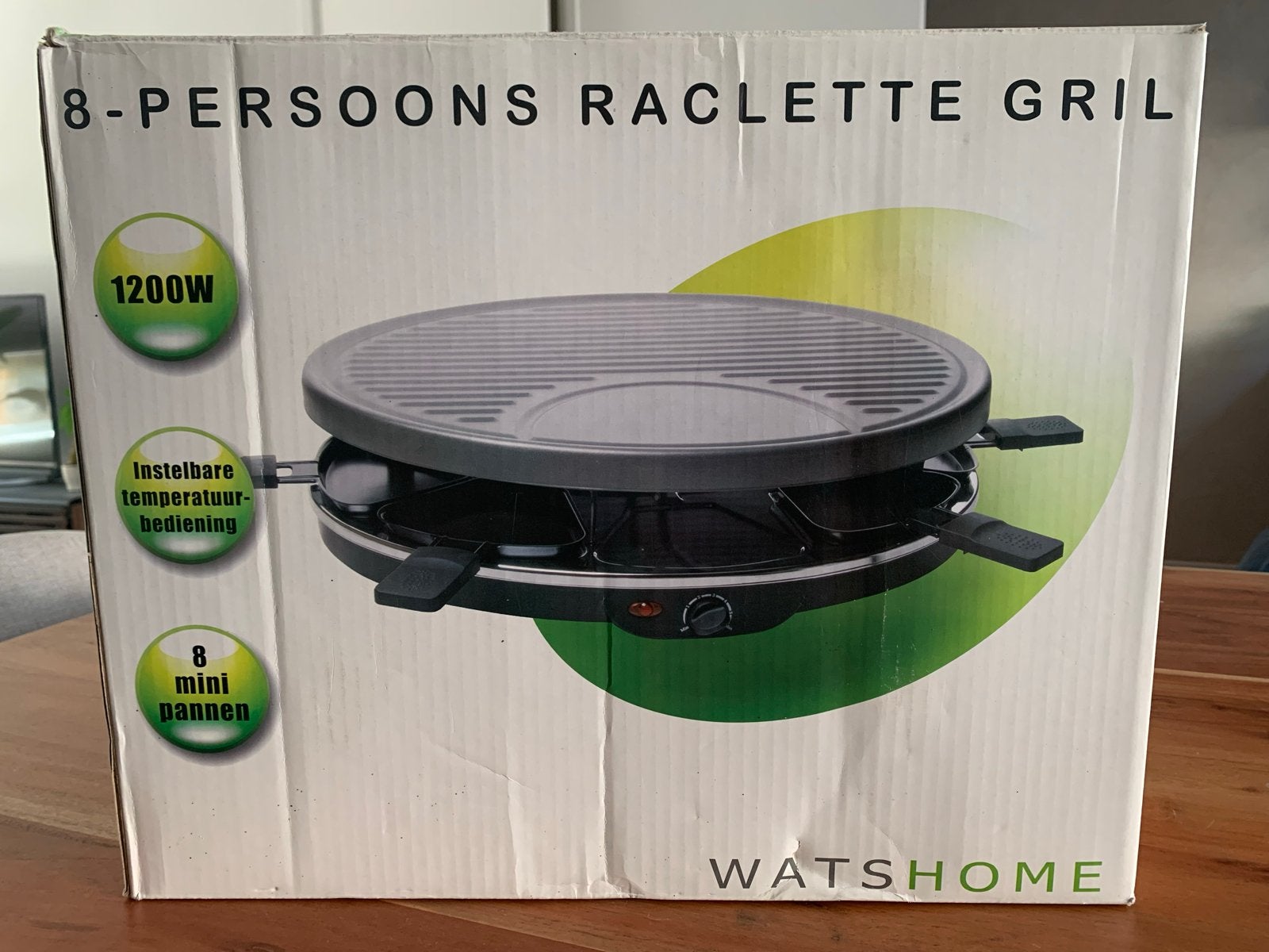 Watshome Raclette Grill voor 8 personen - 1200W, Ophalen, Zo goed als nieuw, Tafelgrill