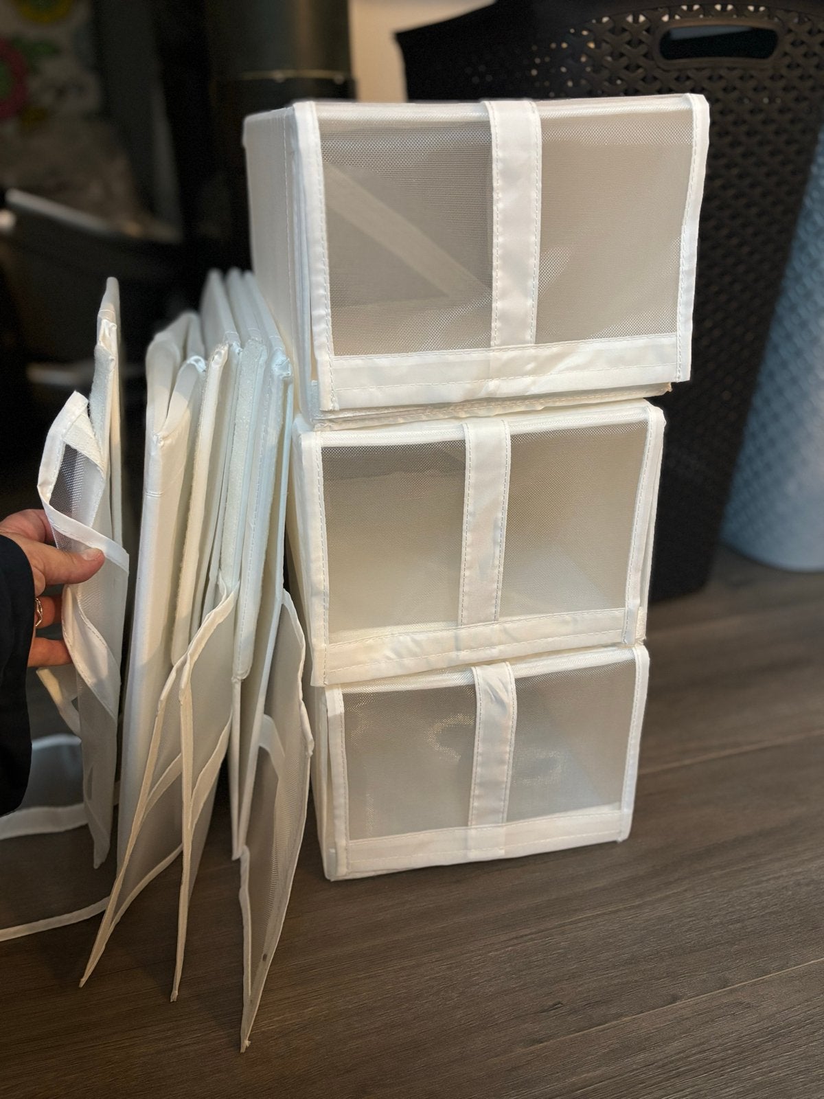 8 nieuwe afsluitbare, inklapbare IKEA Skubb dozen, Ophalen, Nieuw, Kunststof, Minder dan 50 cm