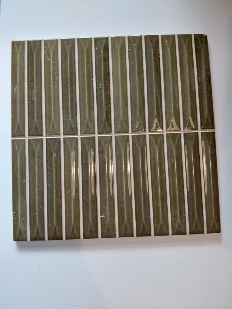 2.5 m² Kitkat arrow Groene Wandtegels 20x20cm, Doe-het-zelf en Verbouw, Tegels, Ophalen, Nieuw, 20 tot 40 cm, Minder dan 5 m²
