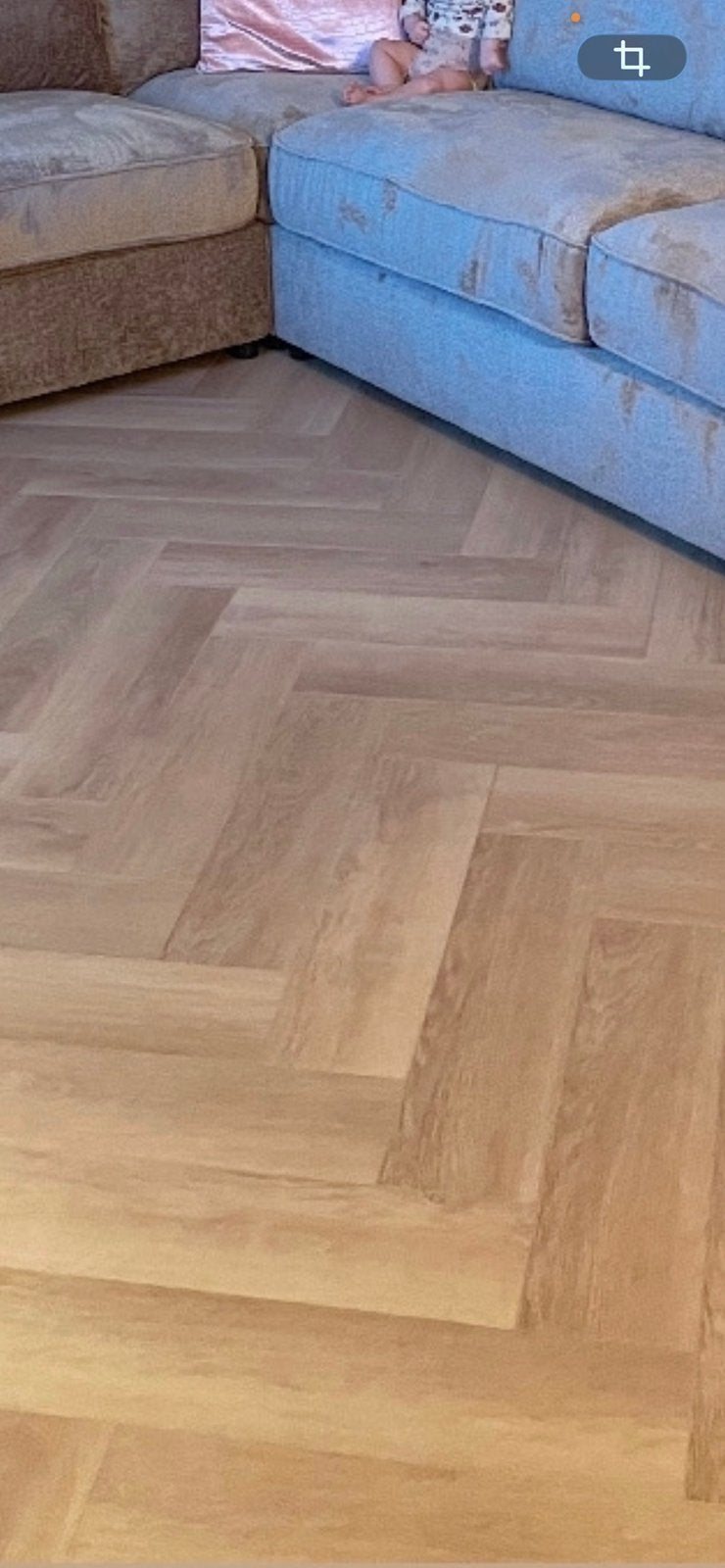 Vissengraat pvc klik vloer 50m2, Ophalen, Beige, Overige typen, Vissengraat