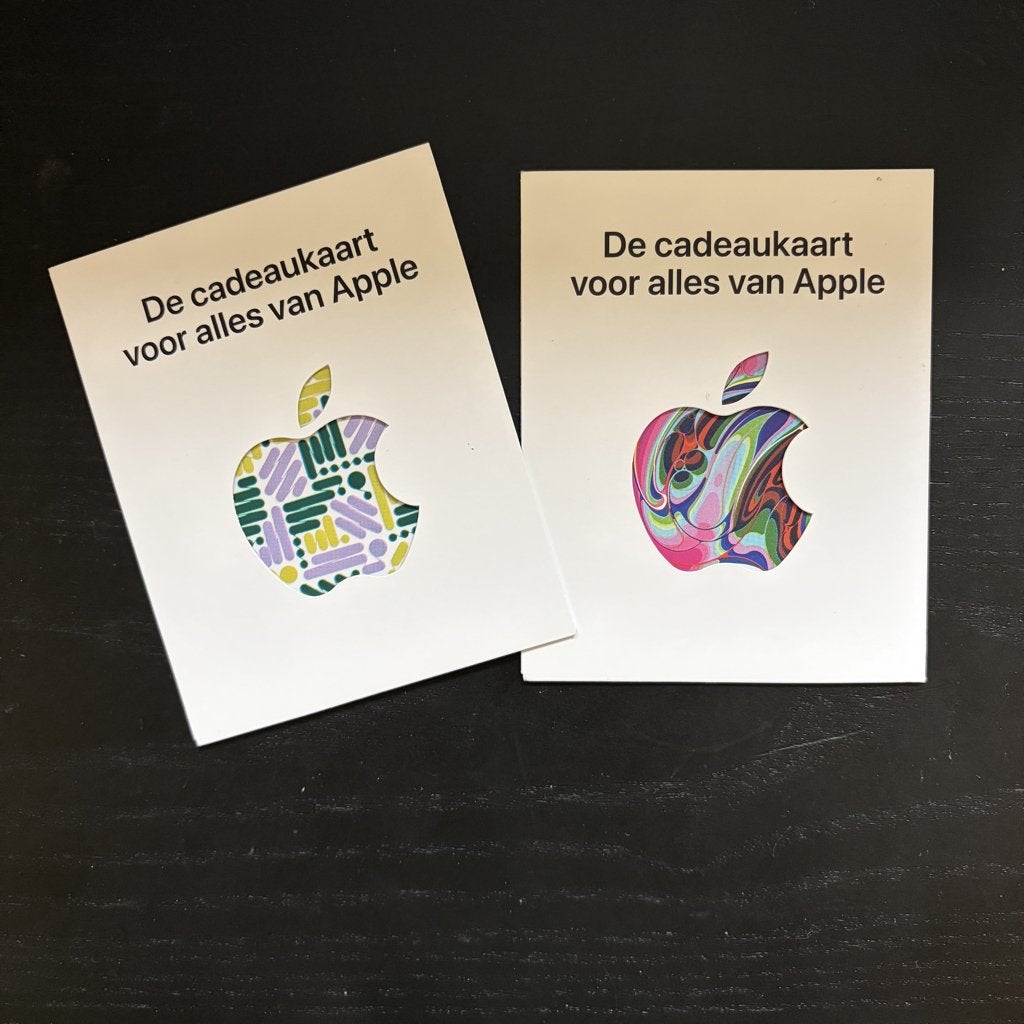 Te koop: Apple gift cards t.w.v. €210 (twee stuks), Tickets en Kaartjes, Kortingen en Cadeaubonnen, Eén persoon, Overige typen