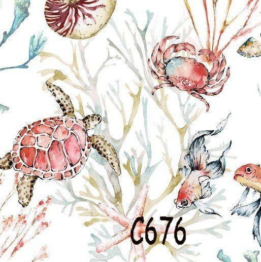 Servetten decoupage/bullet journal * zeedieren C676, Verzenden, Nieuw