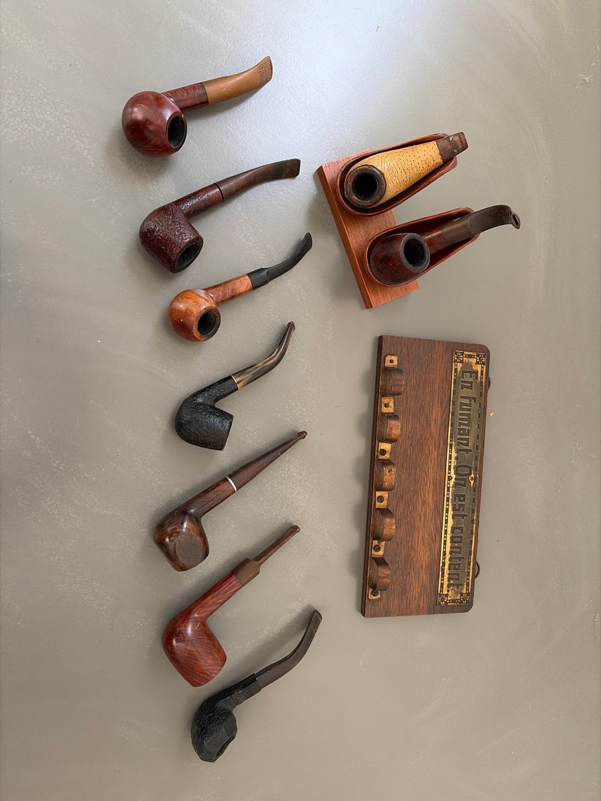 Collectie pijpen met pijpenrek en houder, Ophalen of Verzenden, Gebruikt, (Water)pijp
