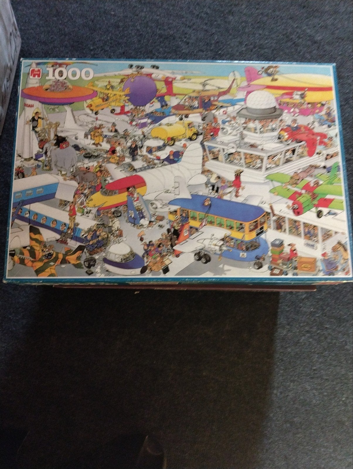 Jan van Haasteren Puzzel 1000 stukjes - Vliegveld, Ophalen of Verzenden, 500 t/m 1500 stukjes, Gebruikt, Legpuzzel