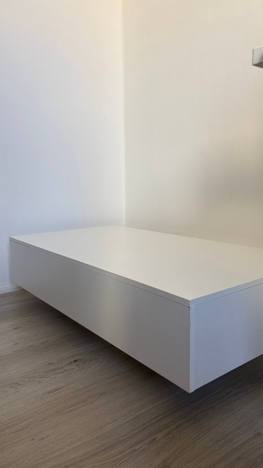 Zwevende salontafel wit, Ophalen, Gebruikt, 100 tot 150 cm, 50 tot 100 cm