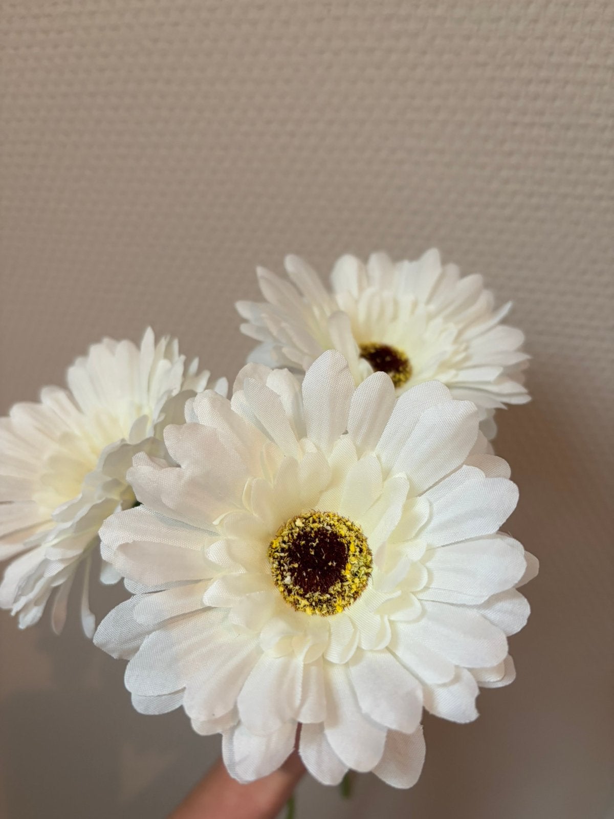 3x Gerbera wit, Kunstbloem, Nieuw, 47 cm, Ophalen of Verzenden