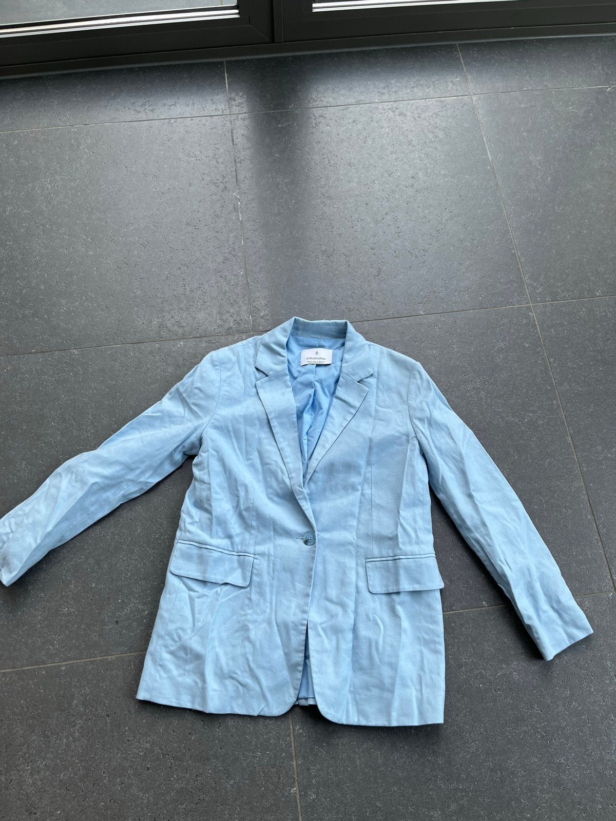 Stradivarius lichtblauwe blazer maat S, Blauw, Ophalen of Verzenden, Zo goed als nieuw, Jasje