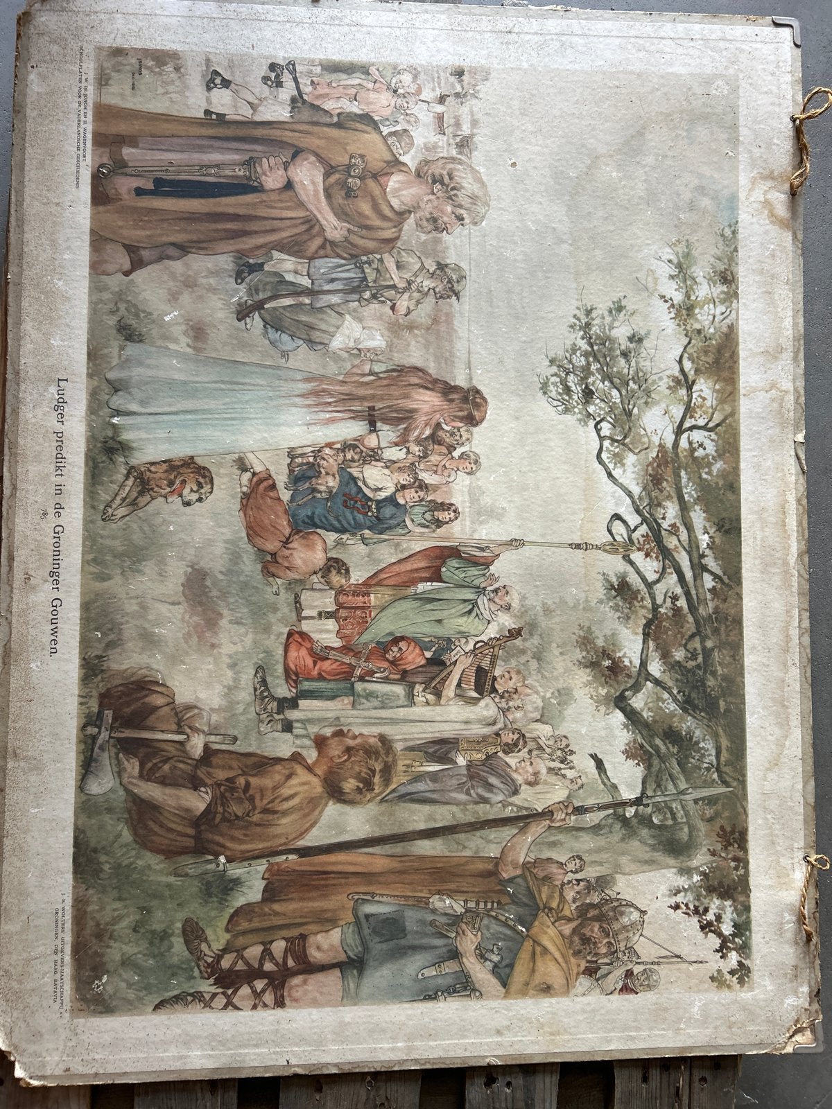 Historische schoolplaat: Ludger predikt in Groningen, Ophalen, Geschiedenis