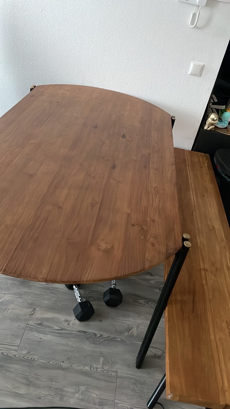 dbodhi Eettafel + bankje - massief hout, Ophalen, Gebruikt, 50 tot 100 cm, 150 tot 200 cm