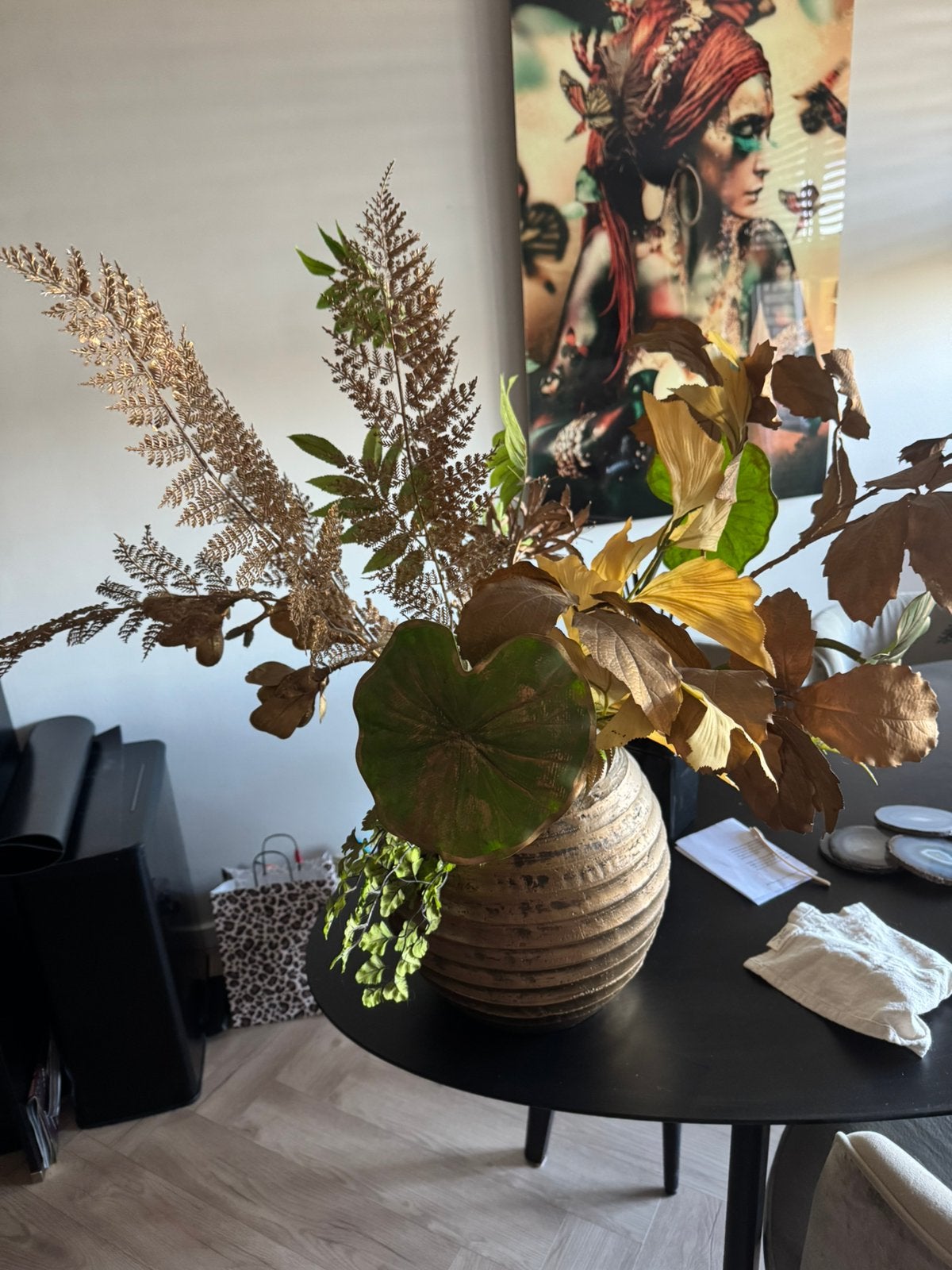 ptmd pot met zijde bloemen, Ophalen of Verzenden, Zo goed als nieuw