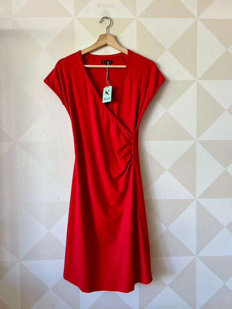 King Louie Cross Dress rood S/36 NIEUW, Nieuw, Ophalen of Verzenden, Knielengte, Maat 36 (S)