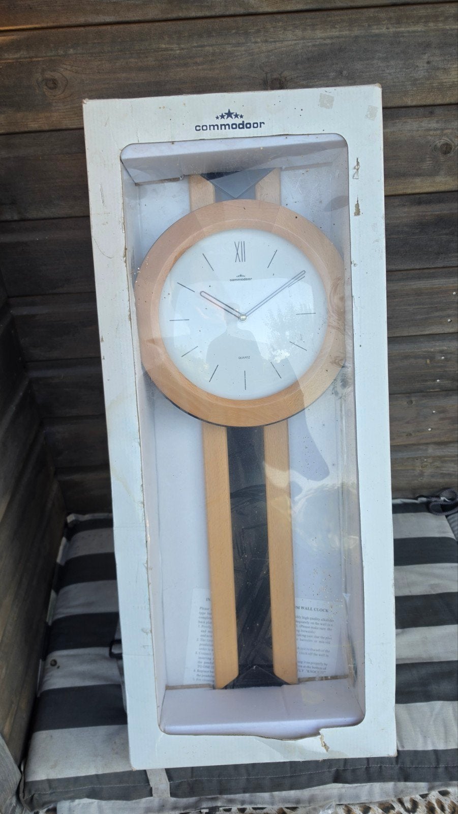 Commodoor Wandklok met Houten Frame - Nieuw in Doos, Ophalen of Verzenden