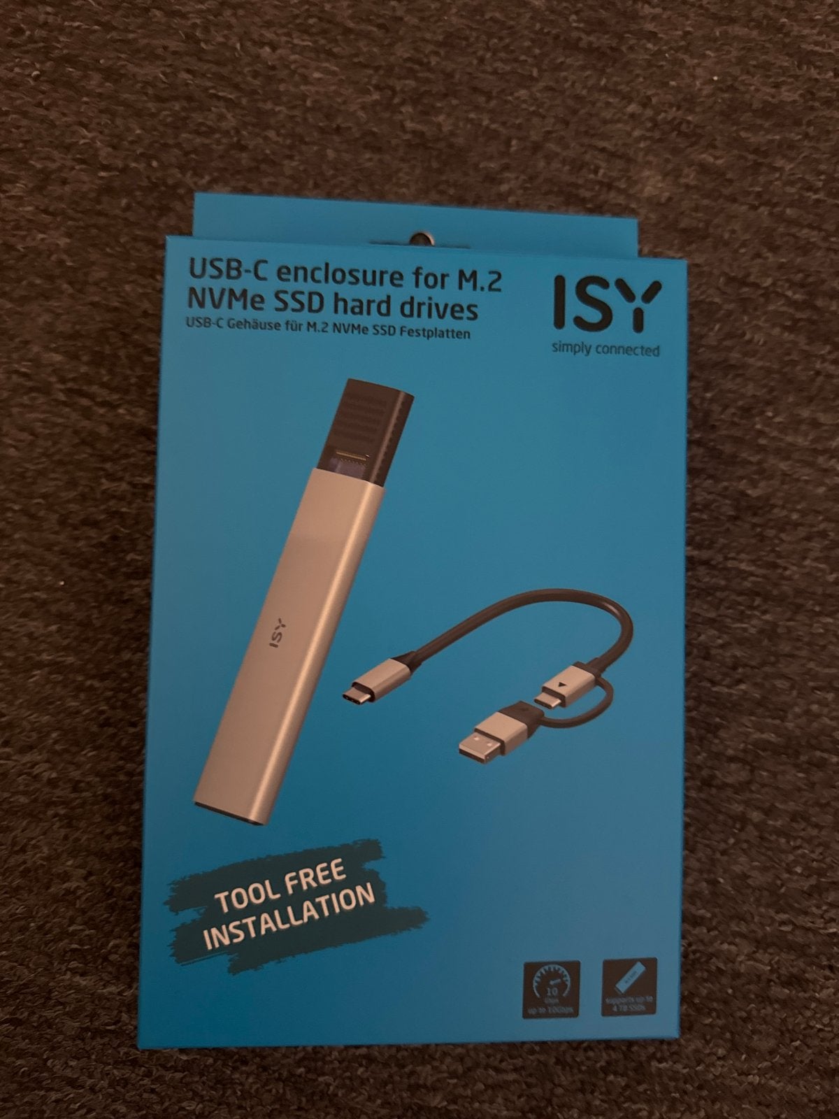 ISY USB-C Behuizing voor M.2 NVMe SSD Harde Schijven, Server, SSD, Nieuw, Ophalen of Verzenden
