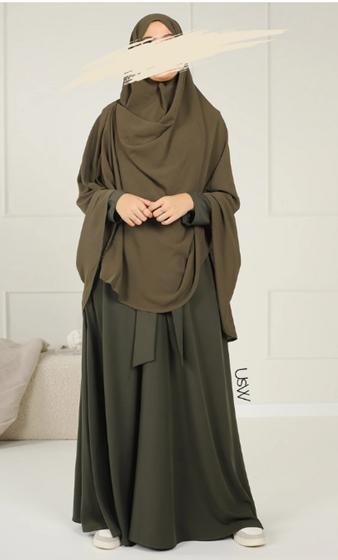 Nieuwe groene khaki USW khimaar, Umm Sarah Wear, Verzenden, Nieuw