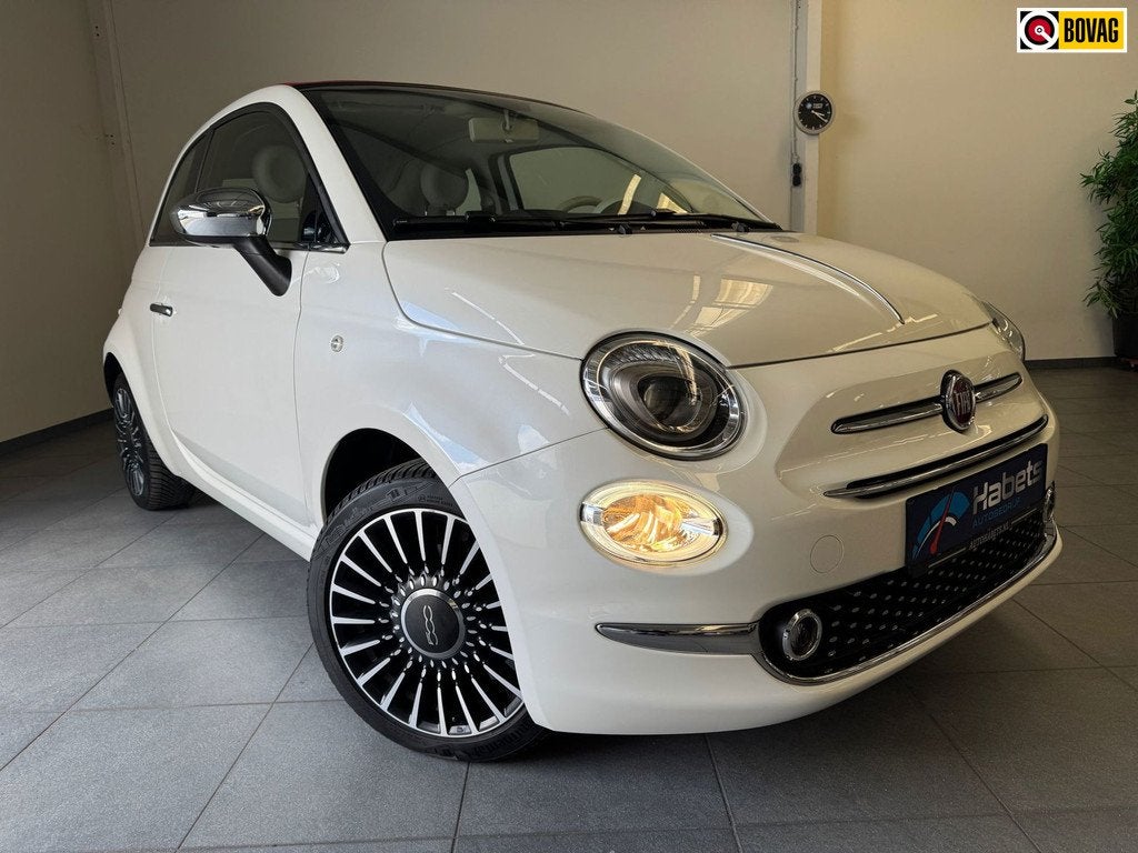 Fiat 500 C 1.2 Cabrio/Parelmoer/carplay/navi/16 inch/Led/Mir, Auto's, Voorwielaandrijving, Gebruikt, 1242 cc, 4 cilinders
