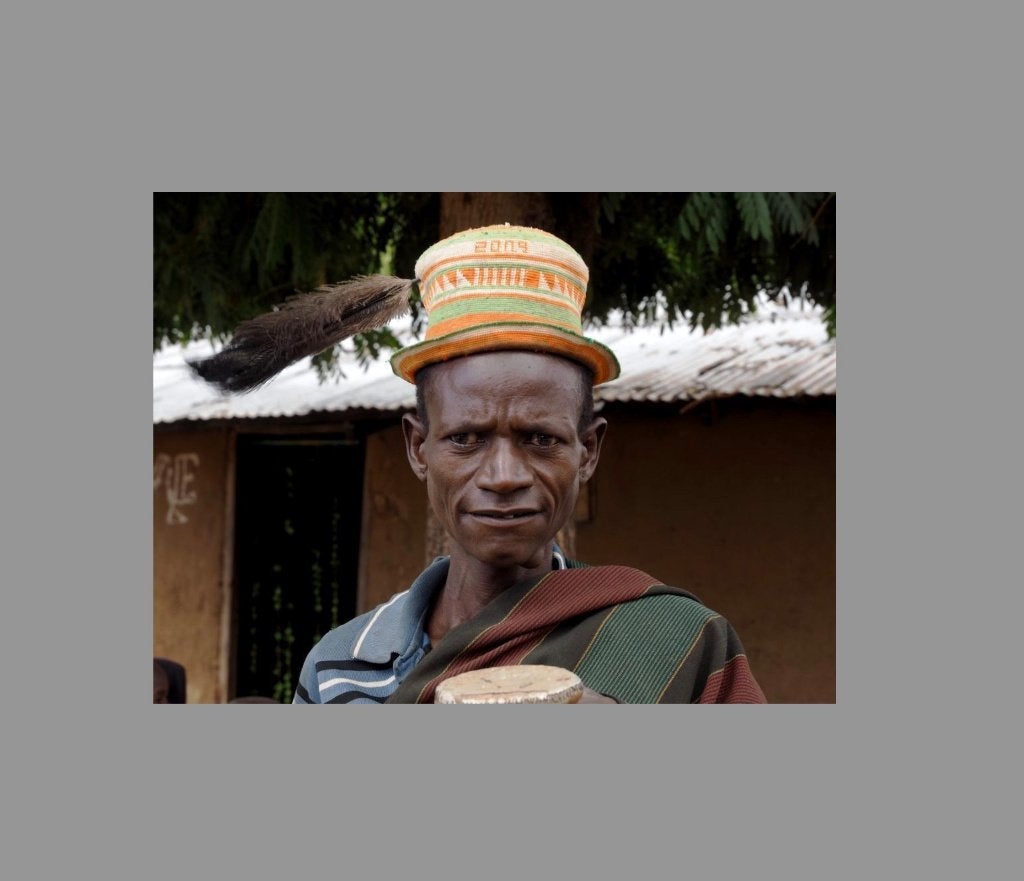 Karamojong hoed INCL.FOTO, hoofddeksel Uganda (171103-14), Natuurlijk materiaal, Afrika, Overige typen, Handgemaakt
