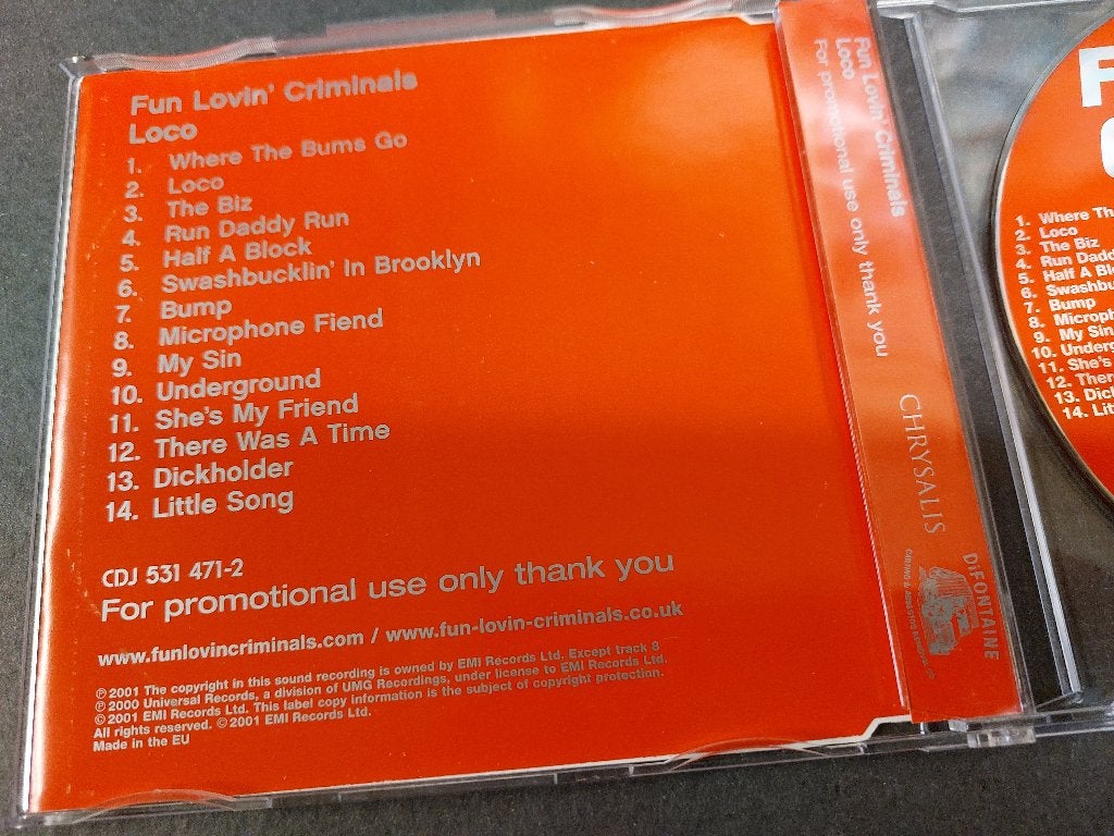 Fun Lovin' Criminals PROMO CD The Clean Album Loco UK, Verzenden, Zo goed als nieuw, Album, Speciale editie