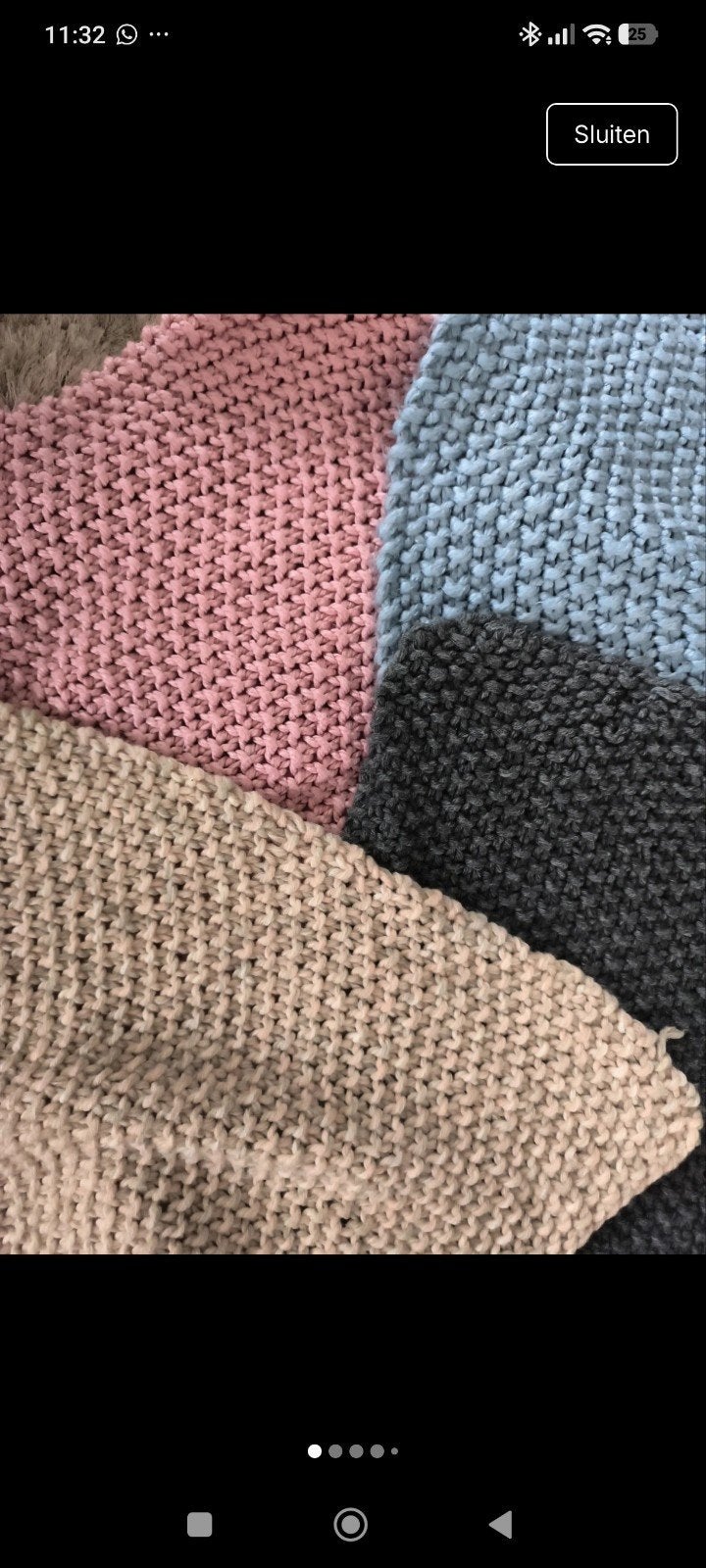 Vier gehaakte dekentjes in diverse kleuren en maten, Ophalen of Verzenden, Gevoerd, Roze, Deken