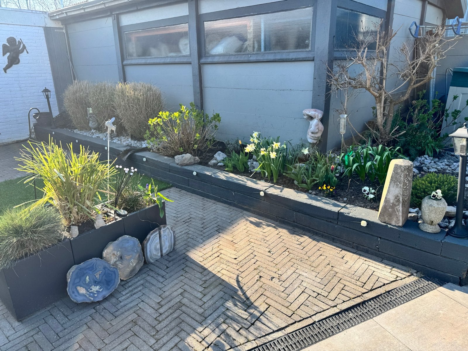 Antraciet geverfde betonbielzen (75x20x12cm), Ophalen, Gebruikt, 100 tot 200 cm, Biels