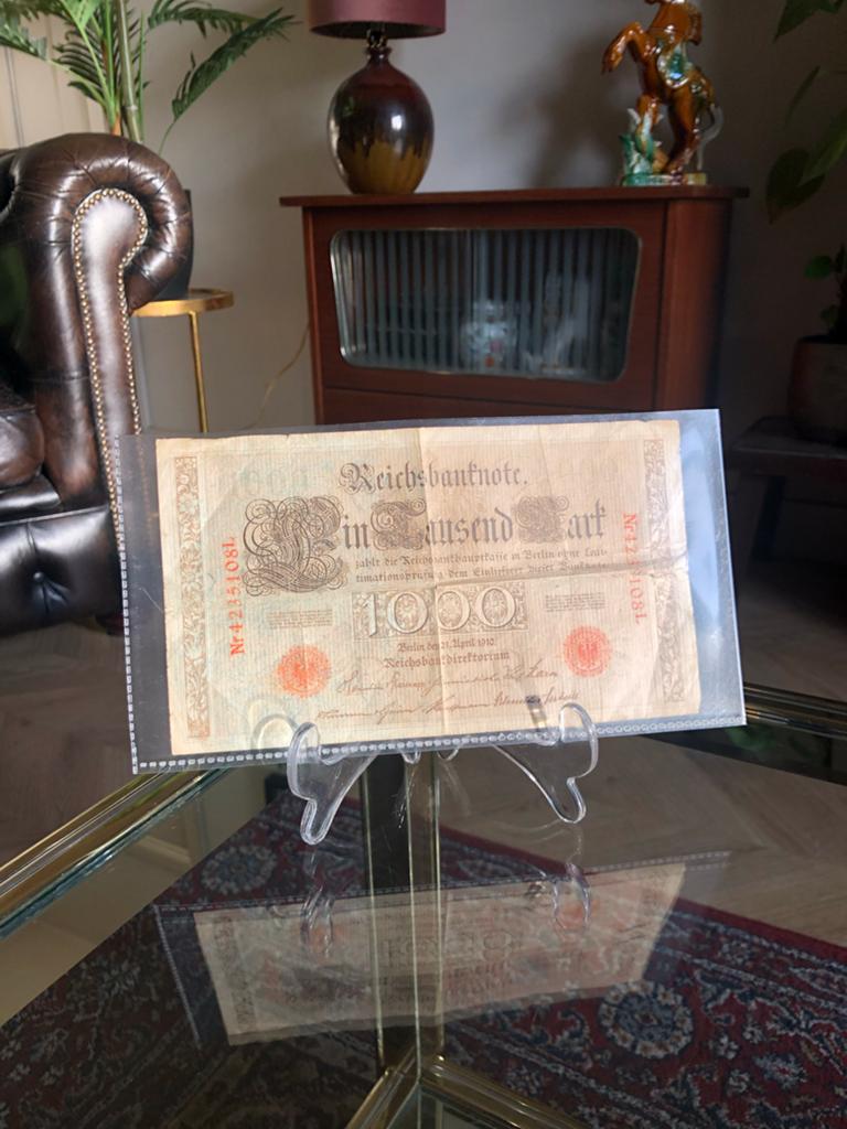Zeldzame Reichsbanknote 1000 Mark uit 1910, Ophalen of Verzenden, Duitsland, Los biljet