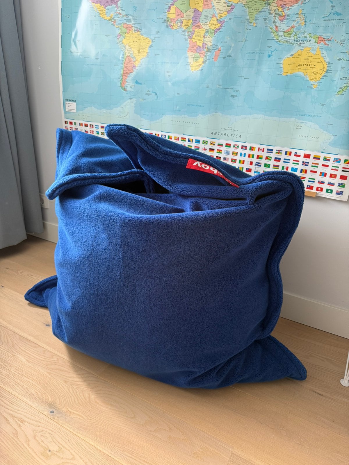 Fatboy zitzak blauw zachte stof, Ophalen, Zo goed als nieuw, Blauw