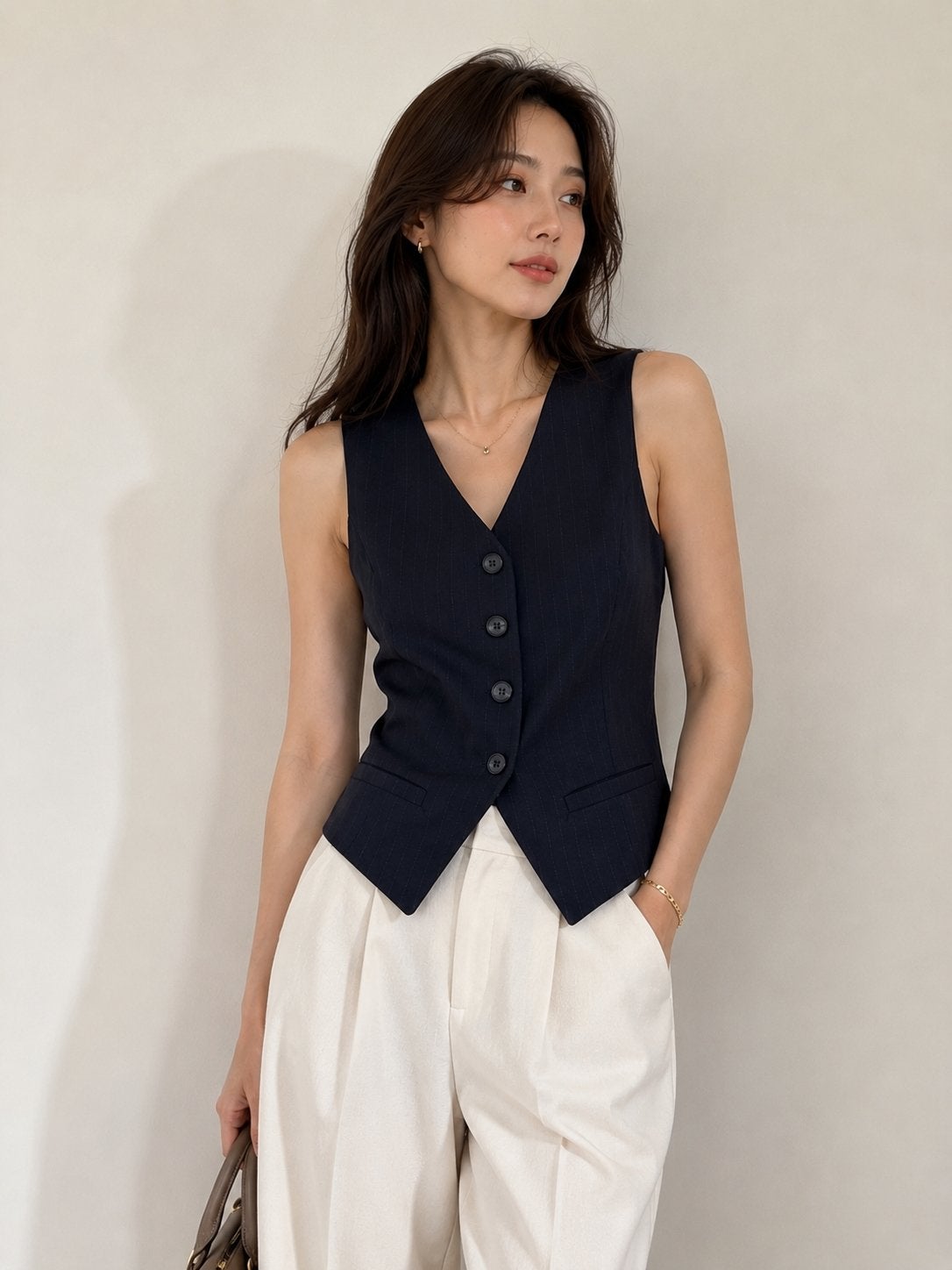 Pull&Bear Gestreepte Gilet - Maat XS, Ophalen of Verzenden, Zo goed als nieuw, Maat 34 (XS) of kleiner, Zwart