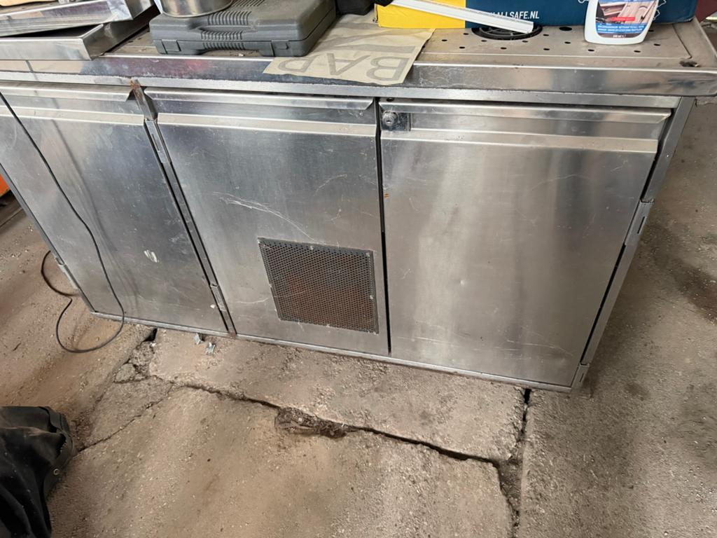 RVS kast met lekblad en glazen spoelers, Witgoed en Apparatuur, Thuistaps, Ophalen, Gebruikt