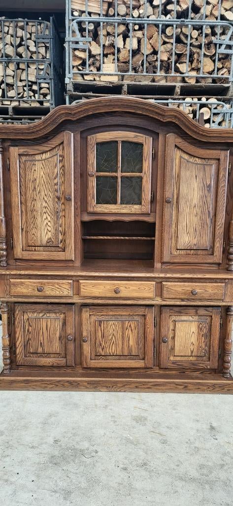 Massief Eiken Dressoir / Buffetkast - Landelijke Stijl, Huis en Inrichting, Ophalen, Gebruikt, Met deur(en), 150 tot 200 cm