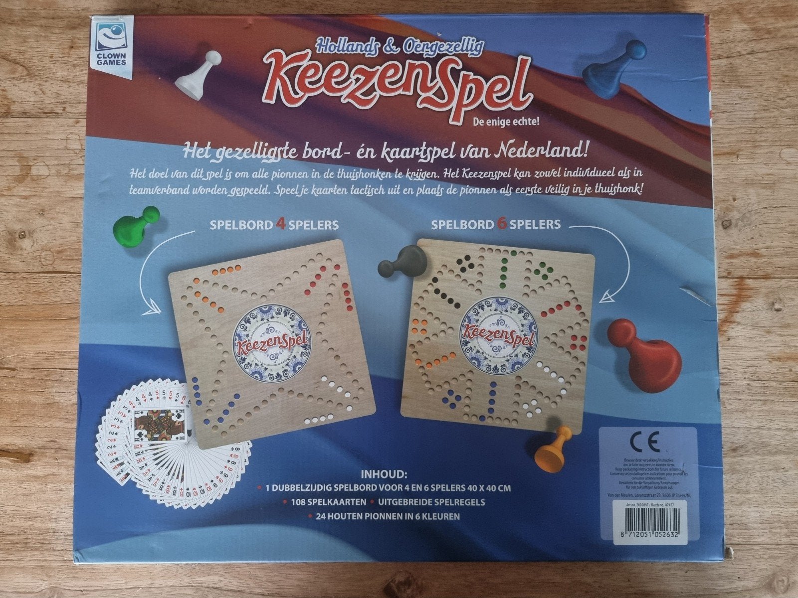 Nieuw Keezenspel 4 & 6 personen - Dubbelzijdig Hout, Drie of vier spelers, Ophalen, Nieuw