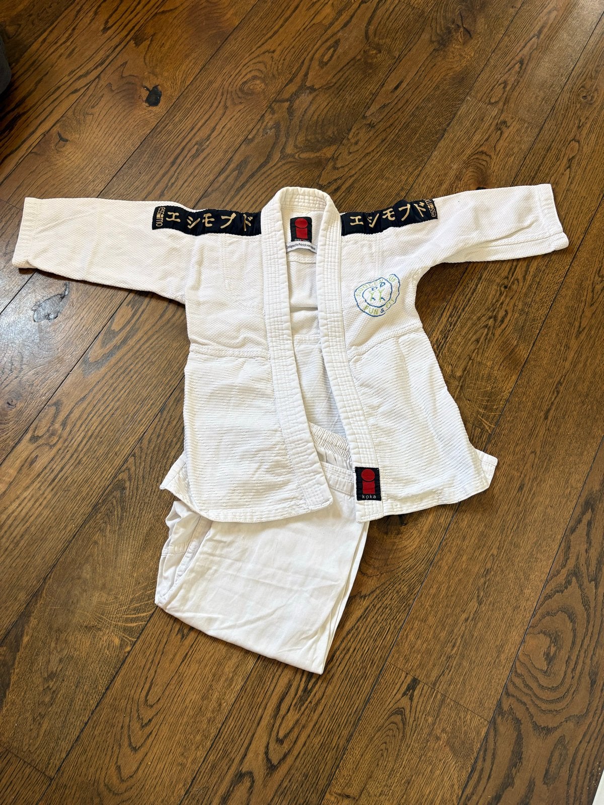Judopak voor kinderen 6-7 jaar, Ophalen of Verzenden, Gebruikt, Judo, Vechtsportpak