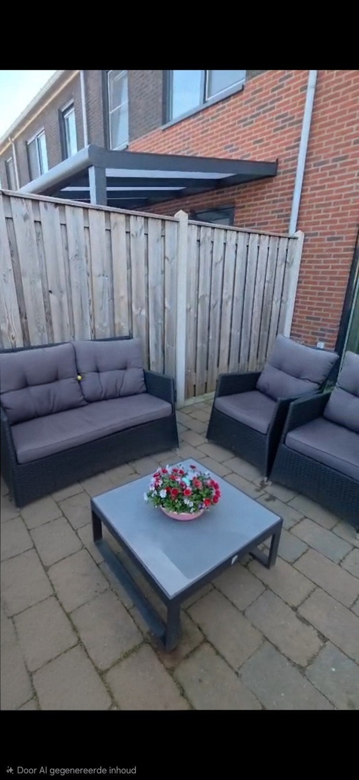 Vinci loungeset met glazen salontafel, Tuin en Terras, Ophalen, 4 zitplaatsen, Loungeset, Wicker