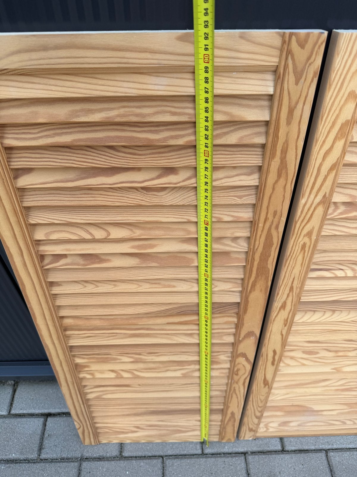 Houten vouwdeur/jaloeziedeuren, 3 stuks, Doe-het-zelf en Verbouw, Deuren en Horren, Ophalen, Gebruikt, Minder dan 80 cm, Binnendeur