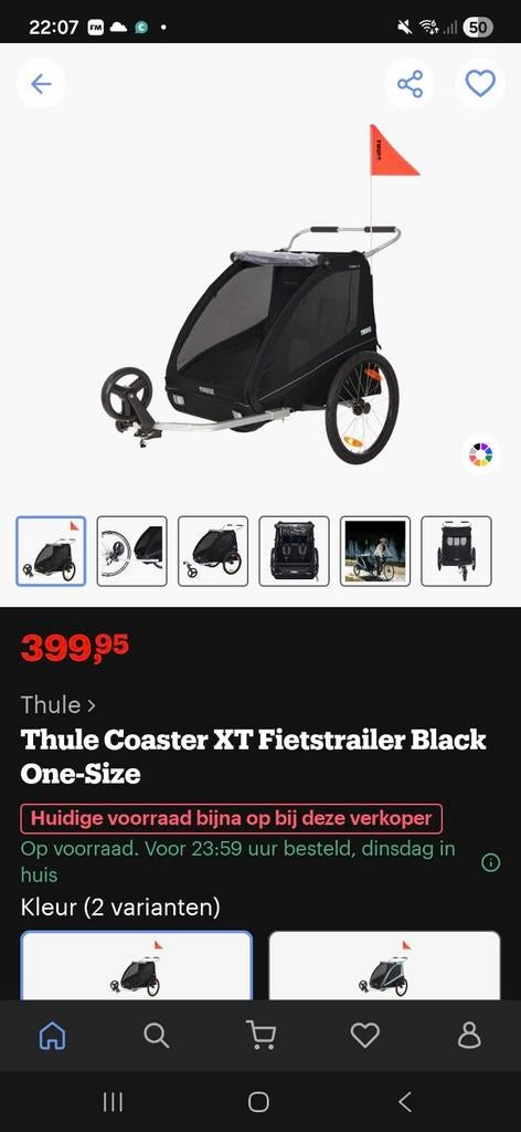 Thule Coaster XT Fietskar - Nieuw in doos, Opvouwbaar, Nieuw, Ophalen of Verzenden, 40 tot 60 kg