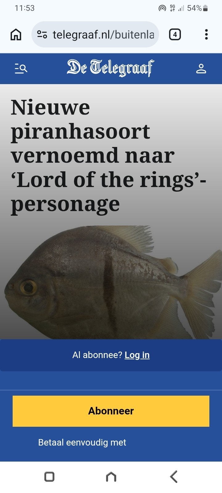 myloplus sauron vegetarische piranha, Vis