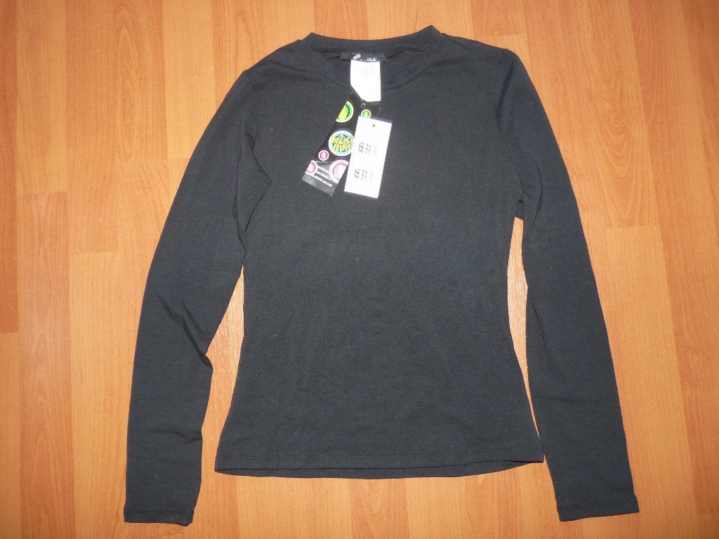 Mooie diepzwarte basic top van Kikiriki - S - Nieuw, Zwart, Ophalen of Verzenden, Lange mouw, Maat 36 (S)