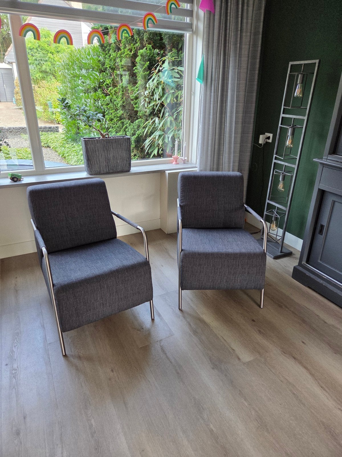 2 zo goed als nieuwe Gamma kamerstoelen, Huis en Inrichting, Ophalen, Twee, Zo goed als nieuw, Metaal