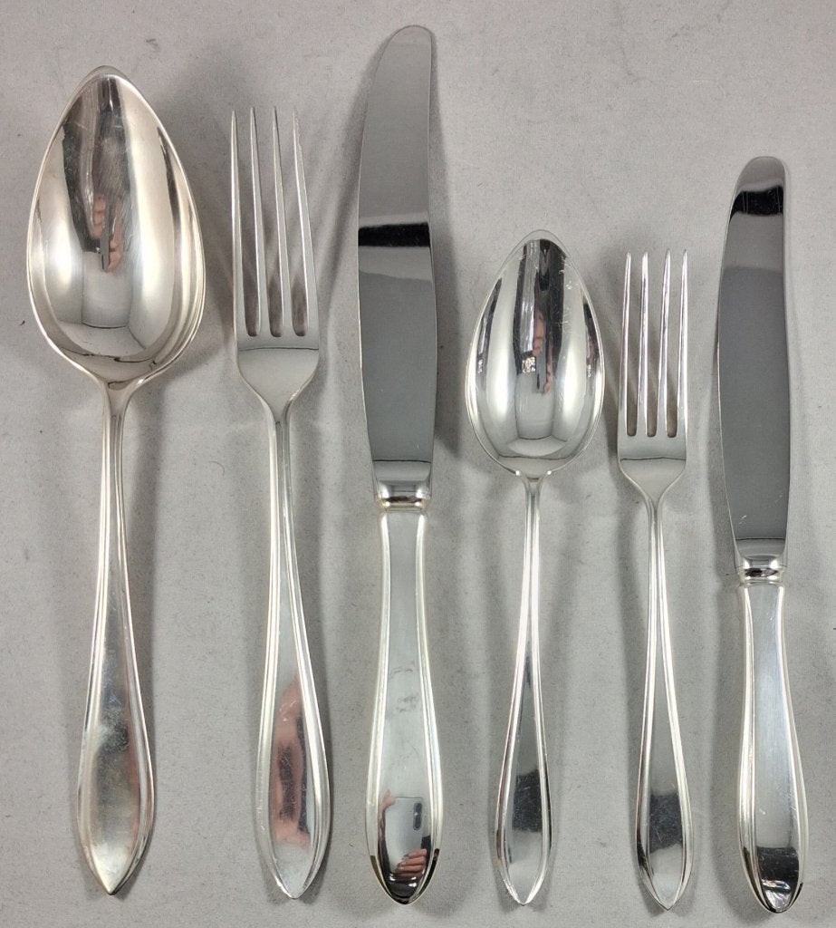 12 persoons 71 dlg zilveren bestek model Puntfilet, Ophalen of Verzenden, Zilver